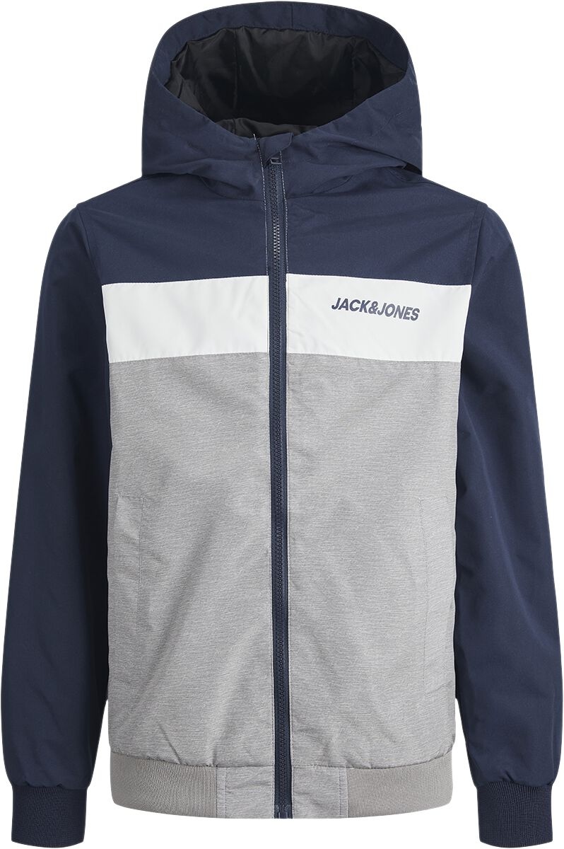 Jack & Jones Junior Jacke für Kinder - Rush Blocking Hood Jacket - für Jungen - grau/blau