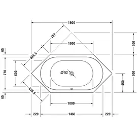 Duravit D-Code Whirlwanne sechseckig 190 x 90 cm (760138000JP1000)