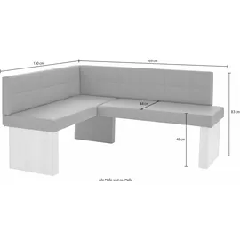 massivline&more Anna 2 130 x 83 x 169 cm Kunstleder langer Schenkel rechts braun/eiche