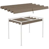 Outsunny Ersatzdach für 2,85 x 2 m Pergola, wasserabweisend einziehbar Welle Überdachung mit Regenabflusslöchern, UV-Schutz 30+, winterfest Schattenabdeckung