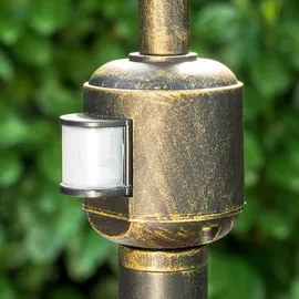 hofstein Außenleuchte Aluminium/Glas mit Bewegungsmelder E27 IP44 1 Stück braun/gold