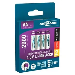 Ansmann Mignon AA 2000 Typ USB-C 4er-Pack (1800mAh)