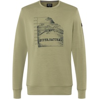 super.natural Herren 7 Peaks Crew Pullover (Größe M, oliv)