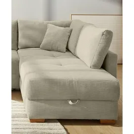 luma-home Eckcouch Cord 2-Sitzer Beige