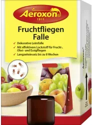 Aeroxon® Fruchtfliegenfalle Leimfalle, Langzeiteinsatz 92470 , 1 Karton = 6 Packungen à 1 Leimfalle + 40 ml - Flasche Lockmittel