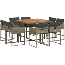 vidaXL Garten-Essgruppe 9-tlg. Grau