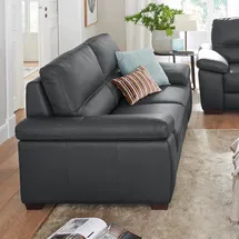 Calia Italia Couch Leder 3-Sitzer Schwarz
