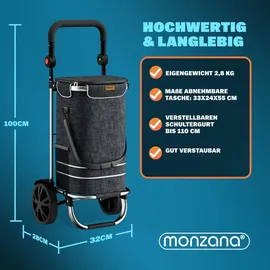monzana Einkaufstrolley schwarz 56 L