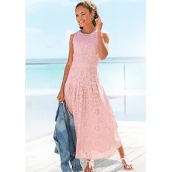 Spitzenkleid, in Maxilänge, modische Lochstickerei, elegant, Gr. 46 - N-Gr, mauve, , 91569102-46 N-Gr