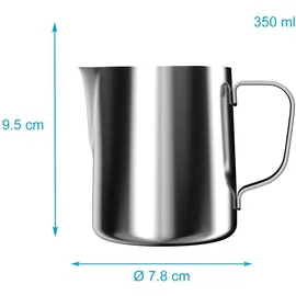 Intirilife Milchkännchen Barista Krug in Silber | Gr.: onesize