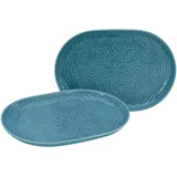 CreaTable Orient Mandala Aquamarine Servierplatte 2-tlg Porzellan