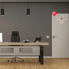 Relaxdays Basketballkorb fürs Zimmer weiß, rot