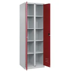 CP Wäschespind »Classic Plus zueinander zuschlagende Türen Korpus lichtgrau« Zylind rot, 60x185x50 cm