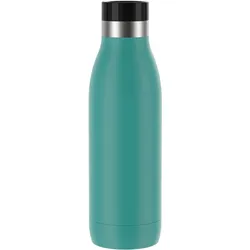 Isolierflasche EMSA "Trinkflasche Bludrop", blau (petrol), H:21,5cm, Edelstahl, Trinkflaschen, Edelstahl, Quick-Press Deckel, 360 Trinkgenuss, 12h warm/24h kühl