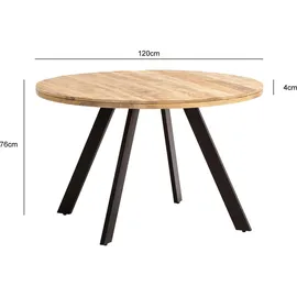 FineBuy Ø 120 cm braun