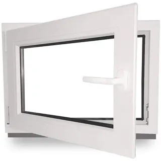 Kellerfenster - Kunststoff - Fenster - innen weiß/außen weiß - BxH: 50 x 40 cm - 500 x 400 mm - DIN Links - 2 fach Verglasung - 60 mm Profil