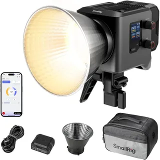 SMALLRIG RC 220B Pro 220 W COB Videoleuchte, zweifarbige 2700K – 6500K, CRI 95+ Bowens-Mount Leuchte, unterstützt 3 Stromversorgungsmethoden, App-Steuerung für Fotografie und Fotostudio - 4621