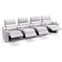 Sofanella 4-Sitzer Leder BARI, Heimkinosofa, Kinocouch, Funktionssofa, Kinosofa, Leder Sofas weiß