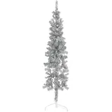 vidaXL Künstlicher Halb-Weihnachtsbaum Ständer Schlank Silbern 120 cm