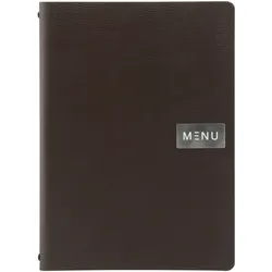 Securit® Lederkollektion - Roh - Gebundenes Leder Menü - A4 (1 Doppelinsert pro Menühalter, zeigt 4x A4)