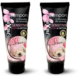 FREXIN Sensitive Welpenshampoo und Pflegespülung Rose & Baumwolle 2x220 g