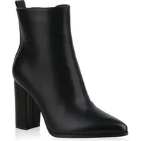 VAN HILL Damen Klassische Stiefeletten Blockabsatz Basic Trendy Schuhe