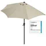 Sekey Balkonschirm 270 cm Sonnenschirm Halbrund Terrassenschirm mit Kurbel, UV50+ Schutz, Halbrundschirm für Balkon, Garten, Hof, Restaurant, Café, Biergarten
