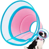 Halskrause Hund Weich, Schutzkragen Leckschutz Hund, Atmungsaktive Hunde Halskrause, Einstellbarer Hundekragen Leckschutz, Leicht Halskrausen für Hunde, Haustier Elisabethanischer(Size 3, Pink)