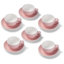 Terra Home Tasse Terra Home 6er Milchkaffeetassen-Set, Rosa glossy, Porzellan rosa