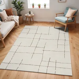 livabliss "PRAGUE", braun, B:200cm H:14mm L:275cm, Kunstfaser, Teppiche, Teppich, Skandi Design, Modern Boho Kurzflor Wohnzimmerteppich, Schlafzimmer