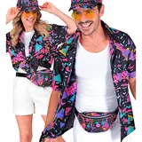 W WIDMANN MILANO Party Fashion - 80er Jahre Funky Fashion Hemd, Party Outfit, Shirt, Oberteil, Faschingskostüme