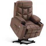 MCombo Elektrische Aufstehhilfe Fernsehsessel Relaxsessel Retro Stil usb Mikrofaser Braun7286
