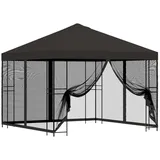 vidaXL Garten Pavillon 3 x 3 m inkl. 4 Seitenteile Anthrazit
