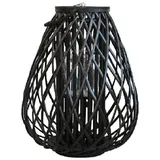 Chic Antique Laterne geflochten Schwarz