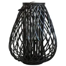 Chic Antique Laterne geflochten Schwarz
