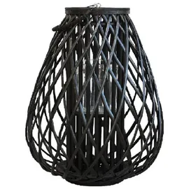 Chic Antique Laterne geflochten Schwarz