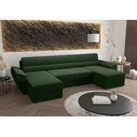 ALTDECOR Wohnlandschaft REB-U2, Couch mit Schlaffunktion, Wohnzimmer - Wohnlandschaft grün