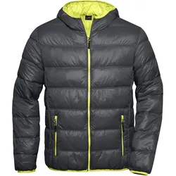 Herren Daunenjacke ultraleicht - Farbe grau, gelb - Größe L