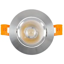 LEDKIA LED Downlight Einbaustrahler 7W Rund COB CRI90 Ausschnitt ø 70 mm Silber No Flicker 6000K Kaltweiß