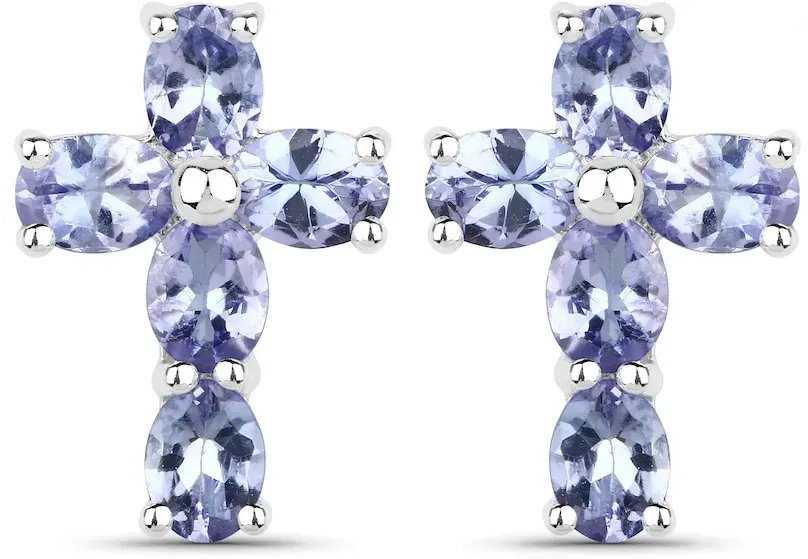 Vira Jewels Ohrringe 925/- Sterling Silber Tansanit violett 1,7 ct.   Damen 