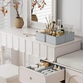 luxuskollektion Schubladen Organizer Aufbewahrungsbox Stoff 12er Set Hellgrau