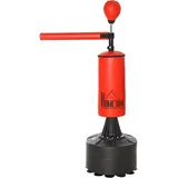 Brunier 3-in-1 Standboxsack Mit Speedball, Drehbarem, Flexiblem Arm, Höhenverstellbarem Bezug Aus Synthetikmaterial, Hdpe-fuß, Maße: 88 X 48 X 155–205 Cm (l X B X H), Schwarz/rot