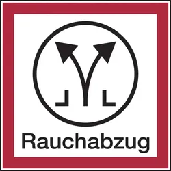 Feuerwehrschild, Rauchabzug - angelehnt an DIN 4066 - 200x200 mm Folie selbstklebend