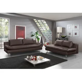 PLACES OF STYLE 3-2 Garnitur NaturLEDER 2-Sitzer + 3-Sitzer Braun