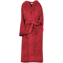 ZOLLNER unisex, Bademantel,, mit Kapuze 100% Polyester S weinrot