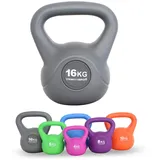 Train Hard Kettlebell-16 KG- Grau(Die Kettlebell ist in 6 Größen und Farben erhältlich,4kg/6kg/8kg/10kg/12kg/16kg Studio-Qualität für Krafttraining Gymnastik und Heimtraining )