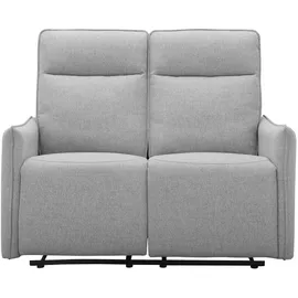 dorel home 2-Sitzer DOREL HOME "Lugo, Kinosofa mit Reclinerfunktion in Kunstleder und Webstoff", grau (hellgrau), B:126cm H:102cm T:86cm, Sofas, mit manueller Relaxfunktion in beiden Sitzen