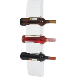 Weinregal Millau, Flaschenregal Wandregal Holz-Flaschenhalter, für 3 Flaschen 54x13x9cm ~ weiß