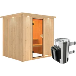 Karibu Sauna Daria-3,6kW230V Ofen-Steuerung-Inkl.Dachkranz