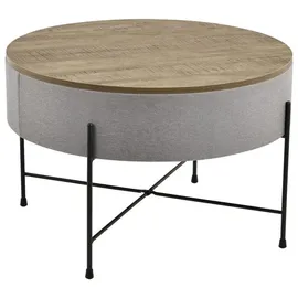 [en.casa] en.casa Couchtisch, Stylischer Couchtisch »Tauranga« Rund Wallnussoptik/Grau grau